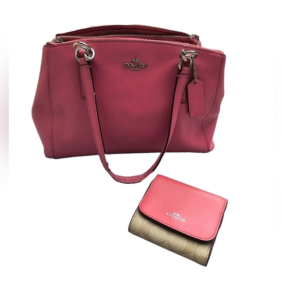 Coach Christie Carryall Handbag And Matching Trifold Wallet - Picture 1 of 16